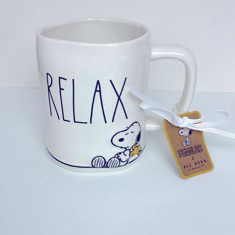 Snoopy “Relax” Rae Dunn mug NWT!